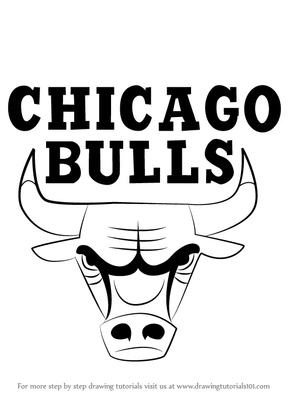 How to Draw Chicago Bulls Logo (NBA) Step by Step | DrawingTutorials101.com