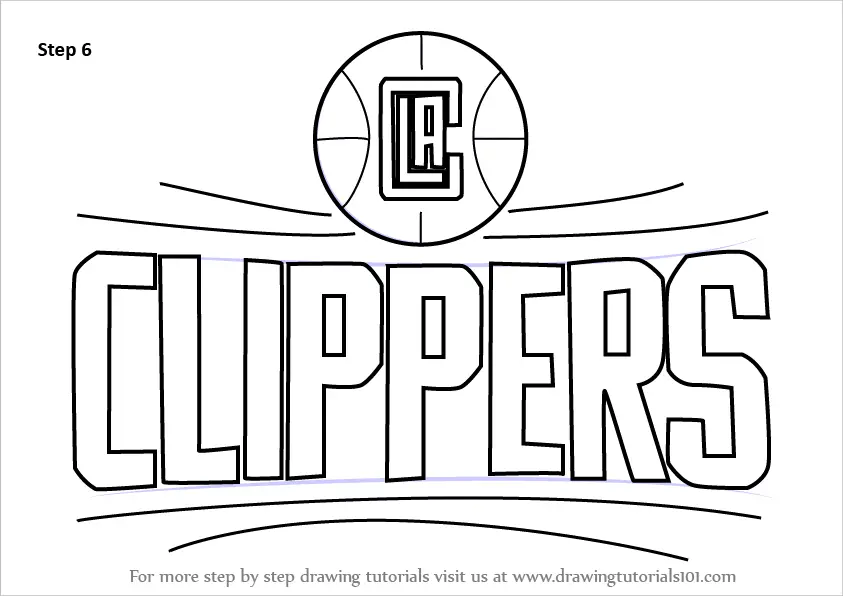 How to Draw Los Angeles Clippers Logo (NBA) Step by Step ...