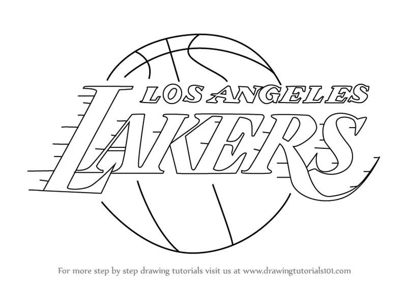How to Draw Los Angeles Lakers Logo (NBA) Step by Step