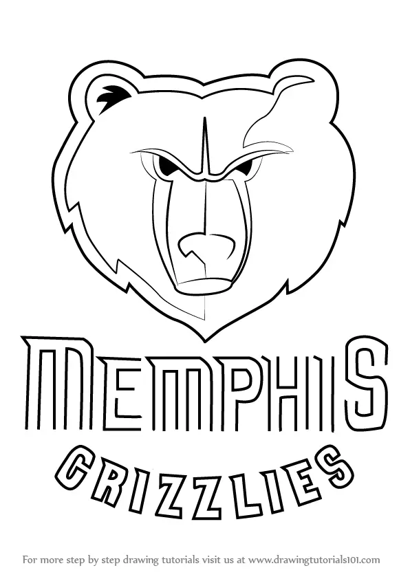 Step by Step How to Draw Memphis Grizzlies Logo : DrawingTutorials101.com