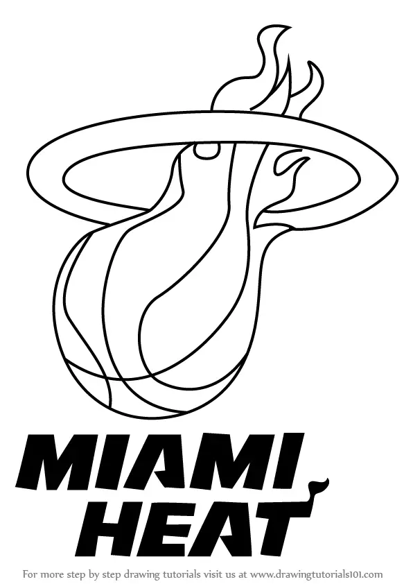 Learn How to Draw Miami Heat Logo (NBA) Step by Step Drawing Tutorials