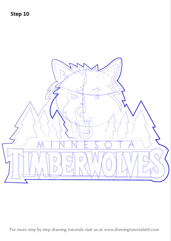 Step by Step How to Draw Minnesota Timberwolves Logo ...