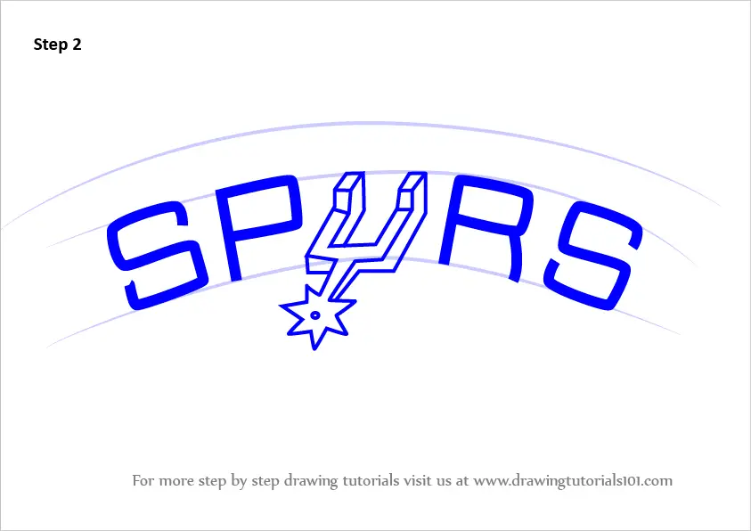 How to Draw San Antonio Spurs Logo (NBA) Step by Step