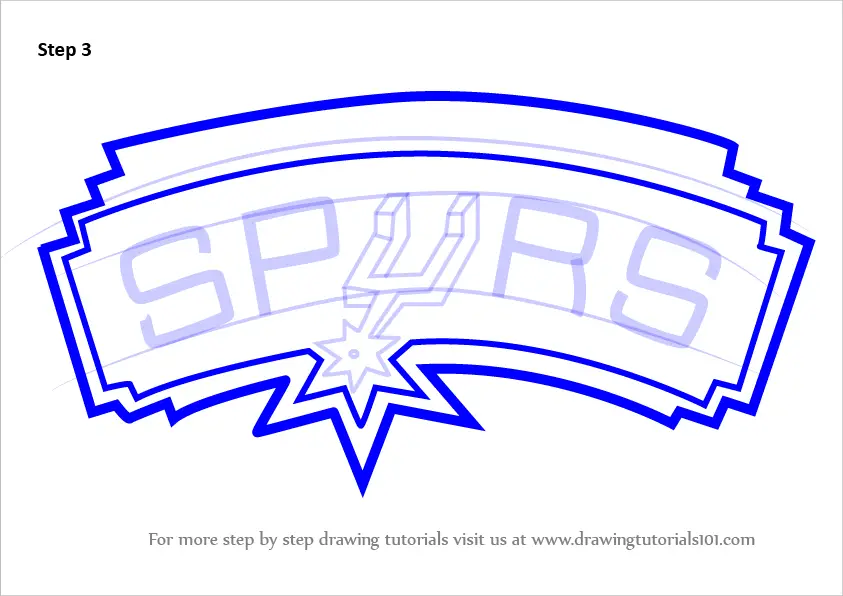 How to Draw San Antonio Spurs Logo (NBA) Step by Step