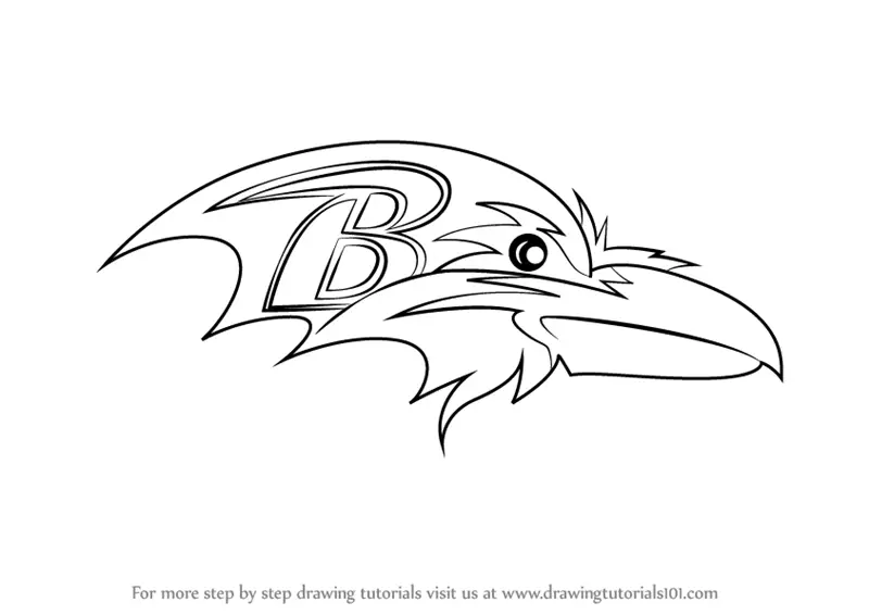 How to Draw Baltimore Ravens Logo (NFL) Step by Step