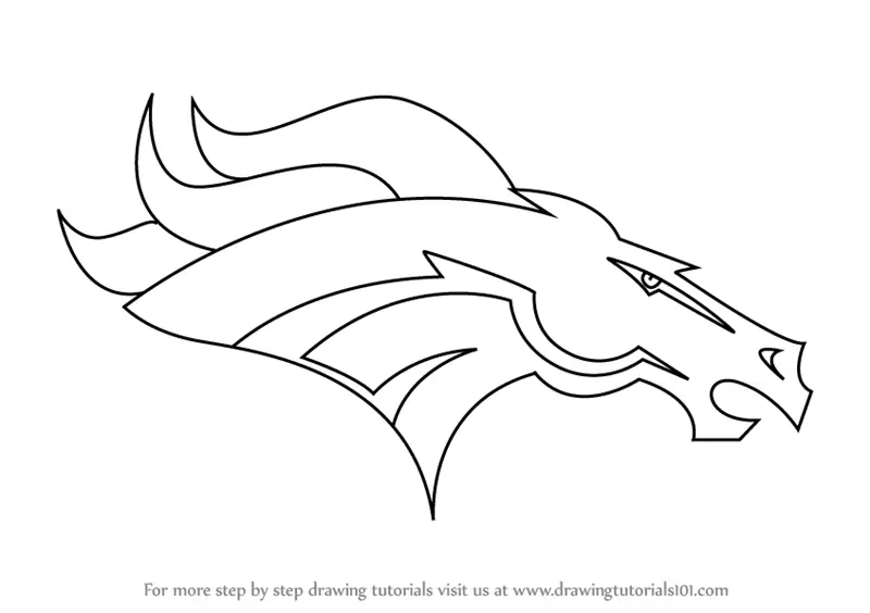 How to Draw Denver Broncos Logo (NFL) Step by Step