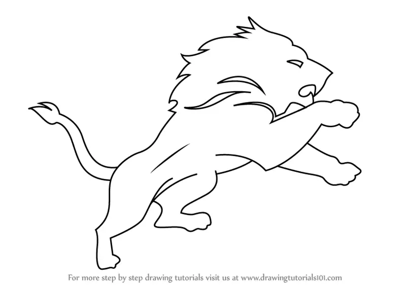 How to Draw Detroit Lions Logo (NFL) Step by Step