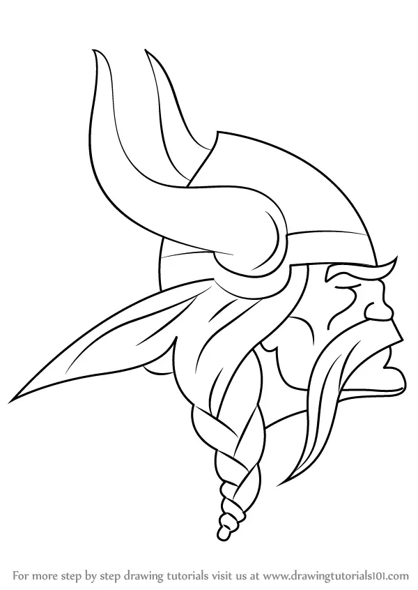 How to Draw Minnesota Vikings Logo (NFL) Step by Step