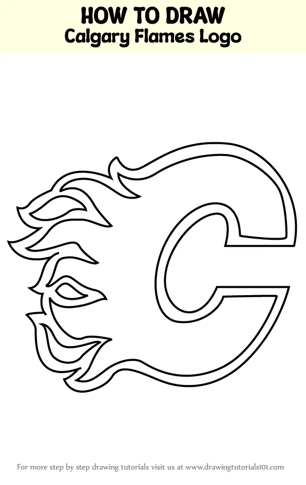 How to Draw Calgary Flames Logo (NHL) Step by Step ...