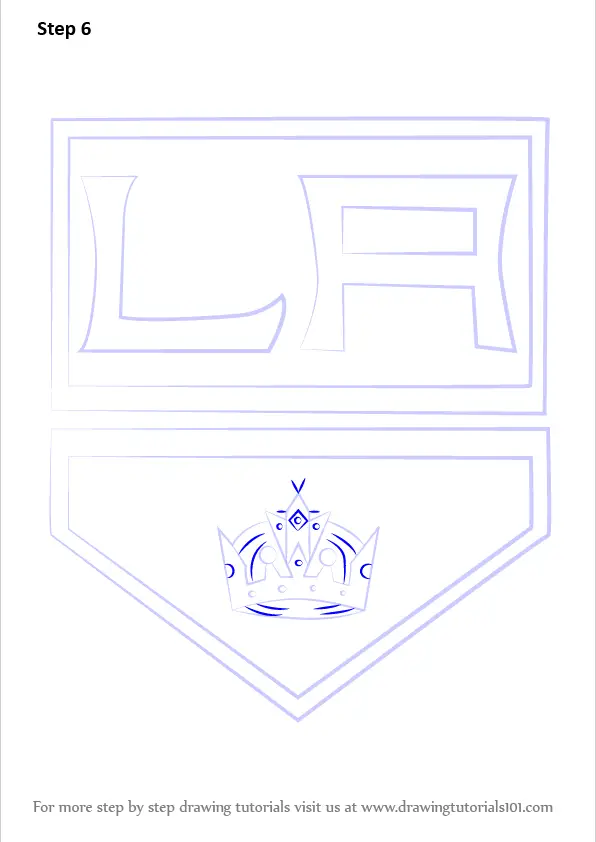 How to draw the Los Angeles Kings Logo (NHL Team) 