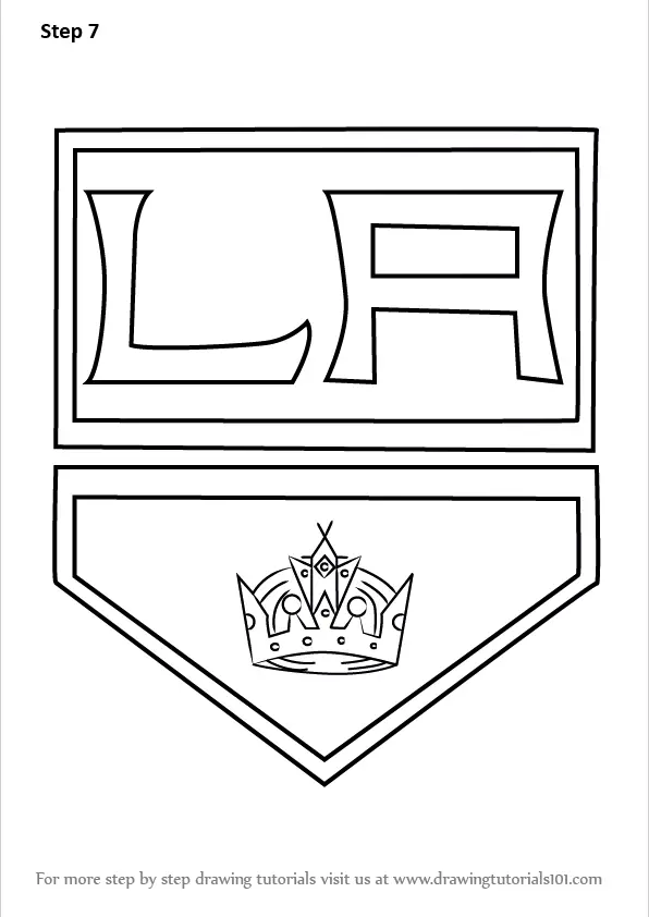 Learn How to Draw Los Angeles Kings Logo (NHL) Step by Step : Drawing