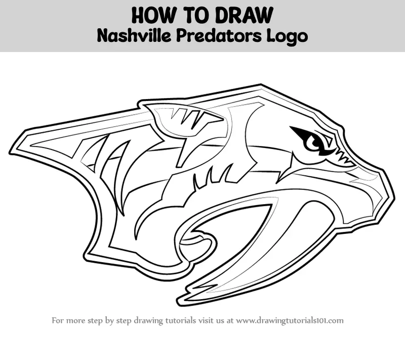 How to Draw Nashville Predators Logo (NHL) Step by Step ...