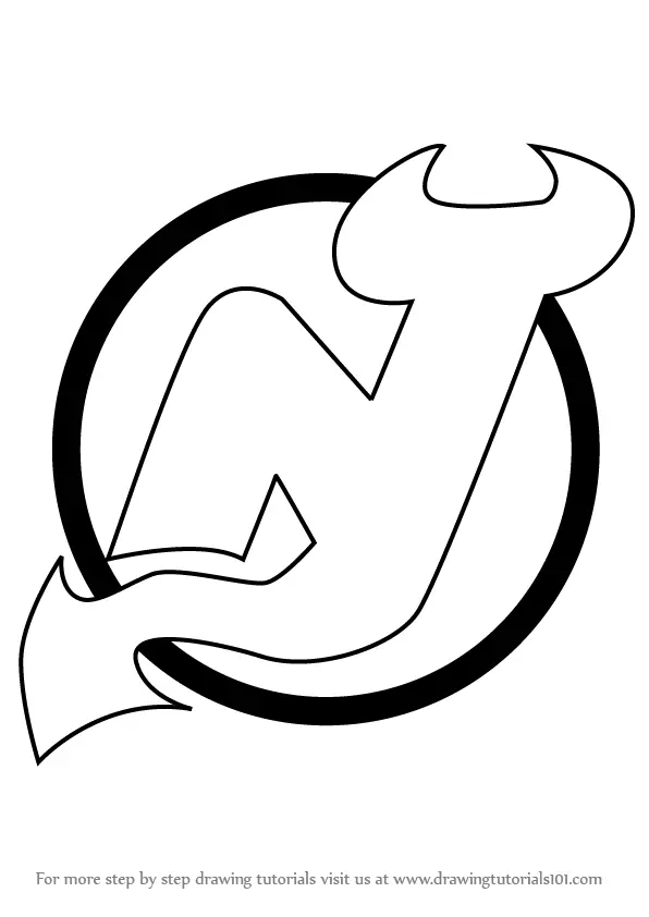 How to Draw New Jersey Devils Logo (NHL) Step by Step ...