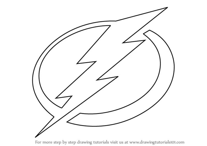 Learn How to Draw Tampa Bay Lightning Logo (NHL) Step by Step : Drawing  Tutorials