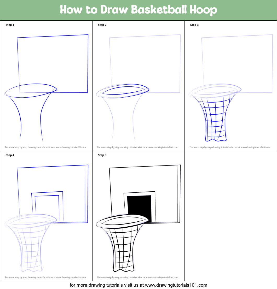 How To Draw Basketball Hoop Printable Step By Step Drawing Sheet 