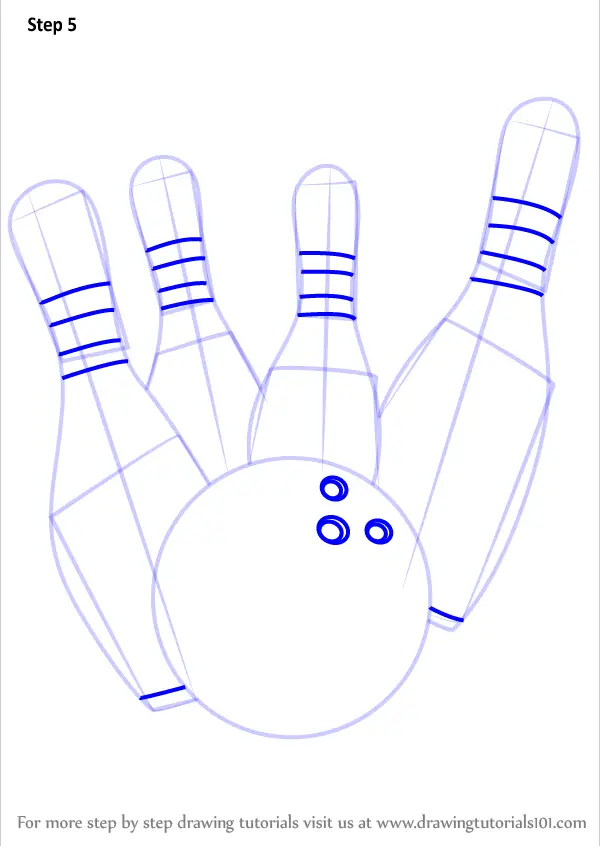 How to Draw Bowling Pins (Other Sports) Step by Step