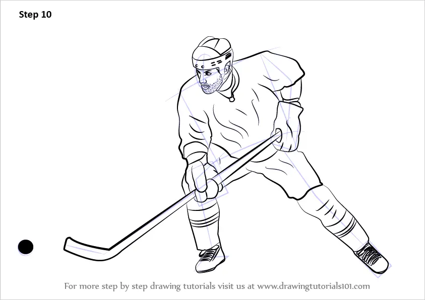 How to Draw Ice Hockey Player (Other Sports) Step by Step