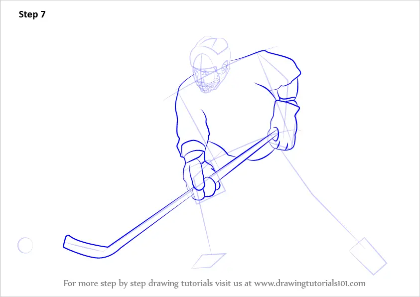 Step by Step How to Draw Ice Hockey Player