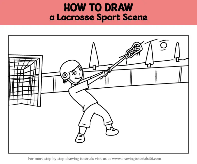 How to Draw a Lacrosse Sport Scene (Other Sports) Step by Step