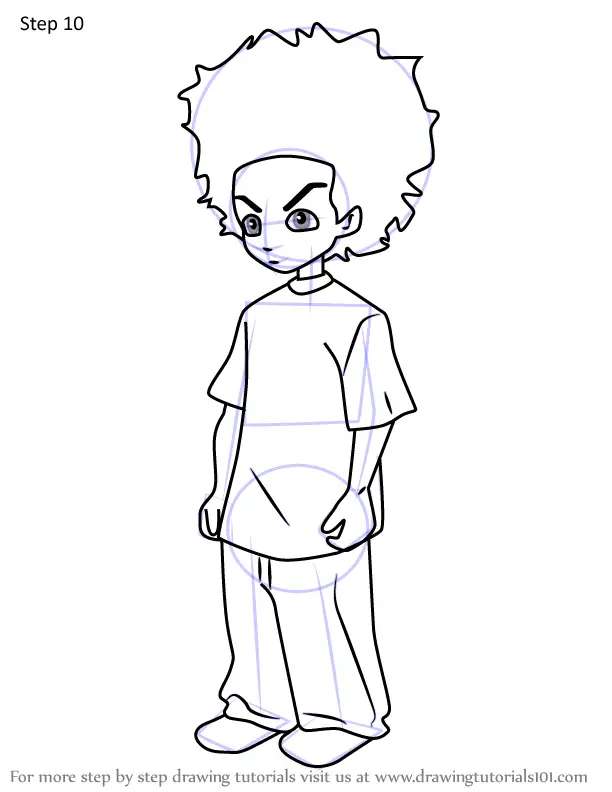 How to Draw Huey Freeman from The Boondocks (The Boondocks) Step by
