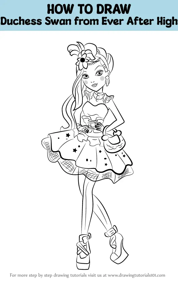 How to Draw Duchess Swan from Ever After High (Ever After High) Step by ...