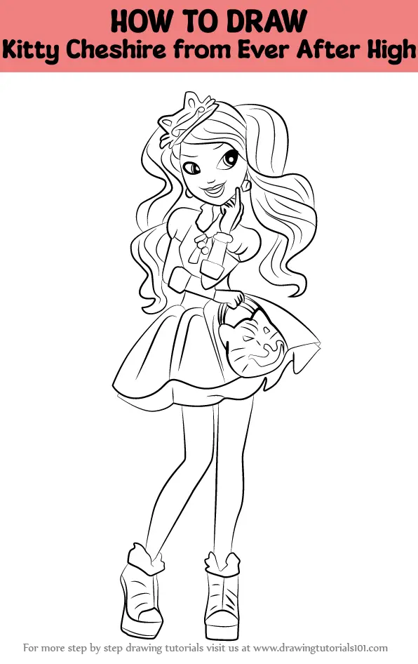 How to Draw Kitty Cheshire from Ever After High (Ever After High) Step ...