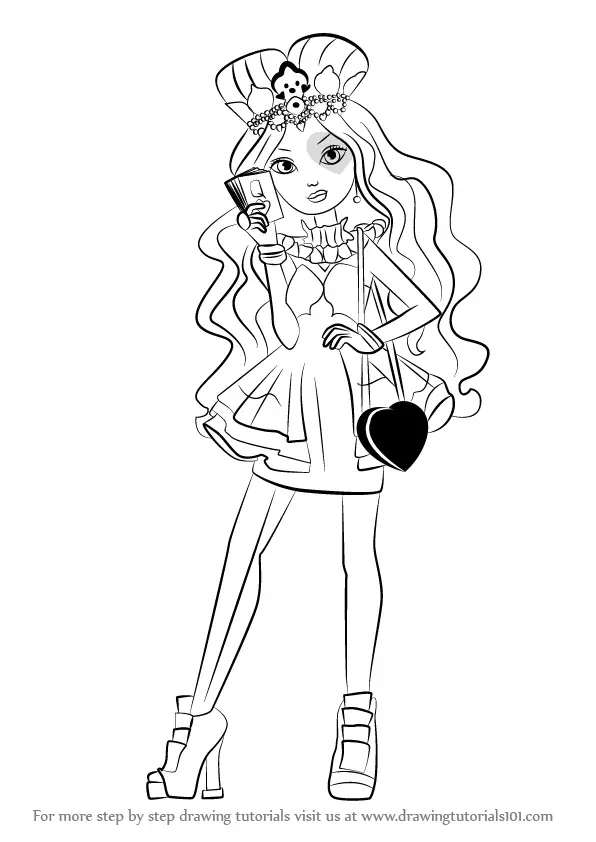 How to Draw Lizzie Hearts from Ever After High (Ever After High) Step ...