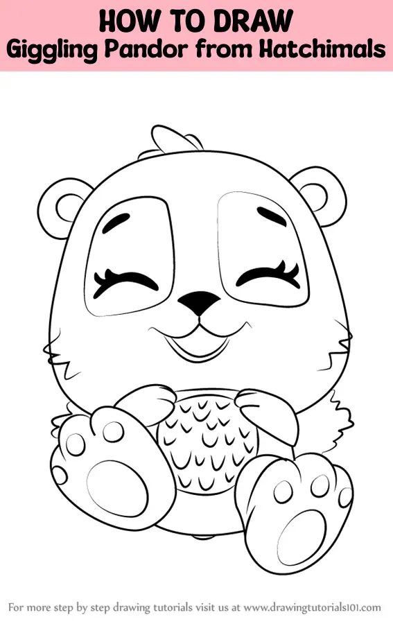 How to Draw Giggling Pandor from Hatchimals (Hatchimals) Step by Step