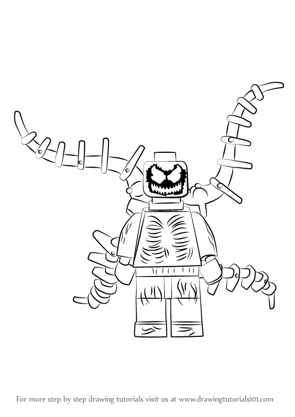 Learn How to Draw Lego Carnage (Lego) Step by Step : Drawing Tutorials