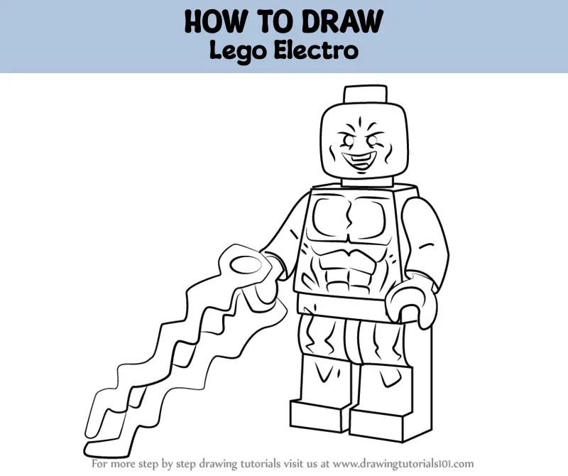 How to Draw Lego Electro (Lego) Step by Step | DrawingTutorials101.com