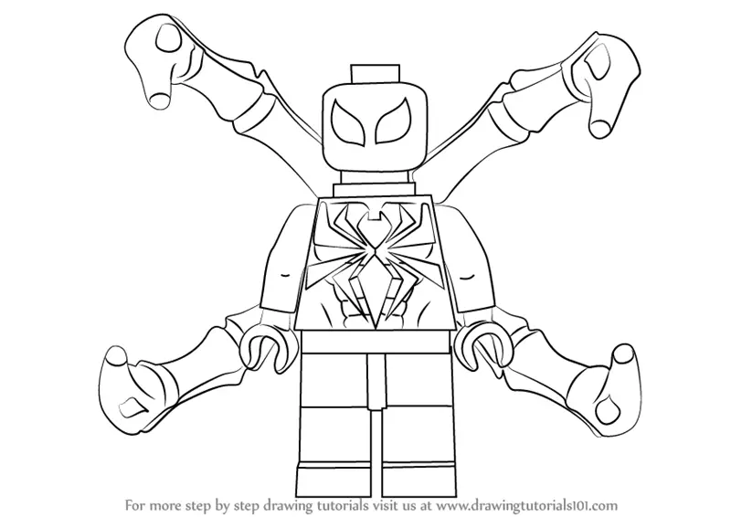 learn how to draw lego iron spider lego stepstep