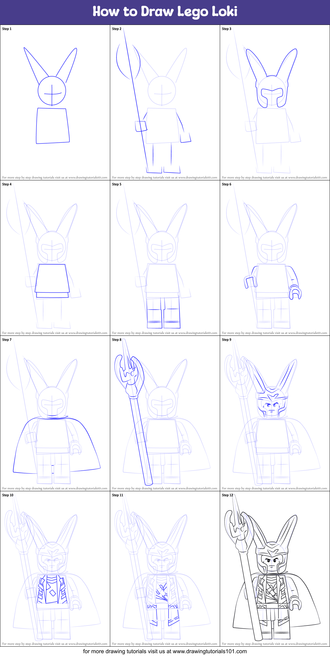 Download How to Draw Lego Loki printable step by step drawing sheet ...