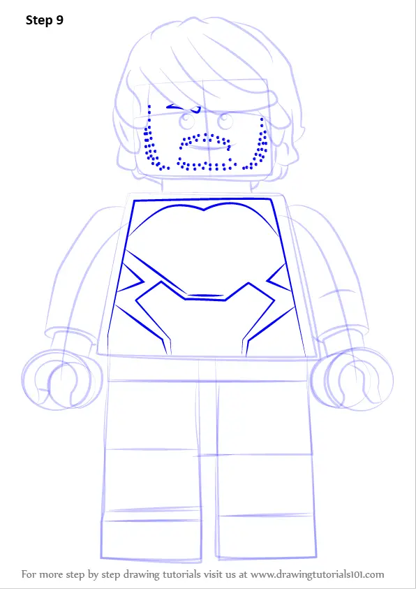 Learn How to Draw Lego Quicksilver (Lego) Step by Step : Drawing Tutorials