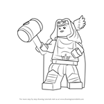 How to Draw Lego Thor Girl