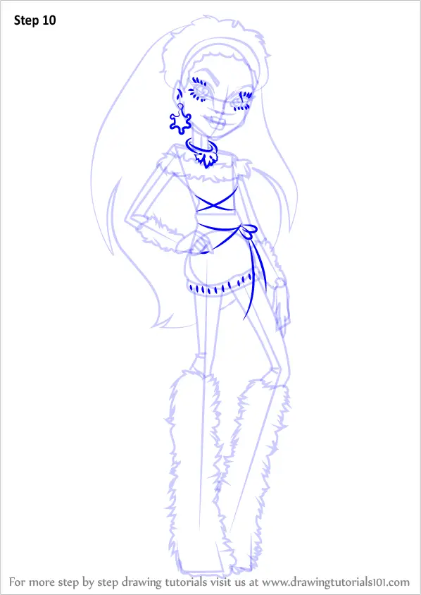 How to Draw Abbey Bominable from Monster High (Monster High) Step by