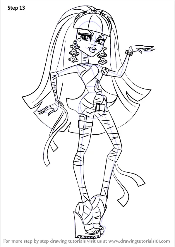 How to Draw Cleo de Nile from Monster High (Monster High) Step by Step ...