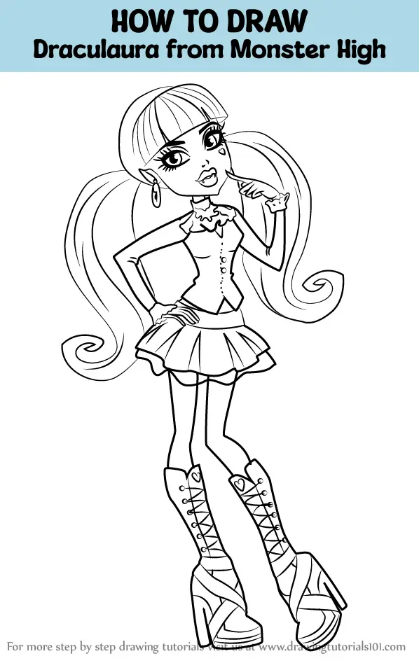 How to Draw Draculaura from Monster High (Monster High) Step by Step ...