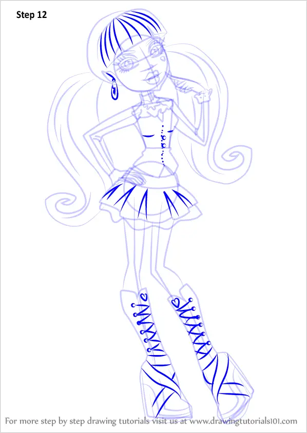 How to Draw Draculaura from Monster High (Monster High) Step by Step