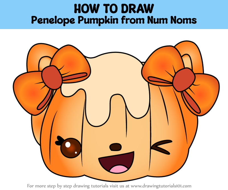 How To Draw Penelope Pumpkin From Num Noms Num Noms Step By Step