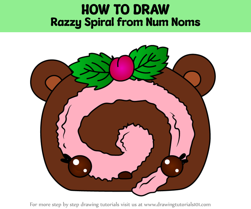 How to Draw Razzy Spiral from Num Noms (Num Noms) Step by Step ...