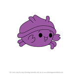 How to Draw Pipis the Hermit Crab from Pikmi Pops