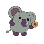 How to Draw Trumpet the Elephant from Pikmi Pops