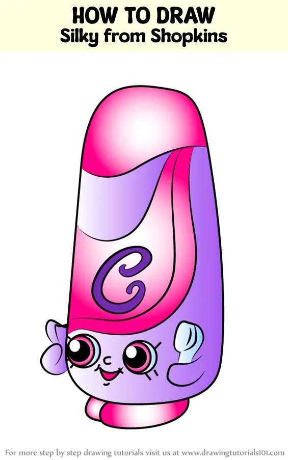 How To Draw Silky From Shopkins Shopkins Step By Step