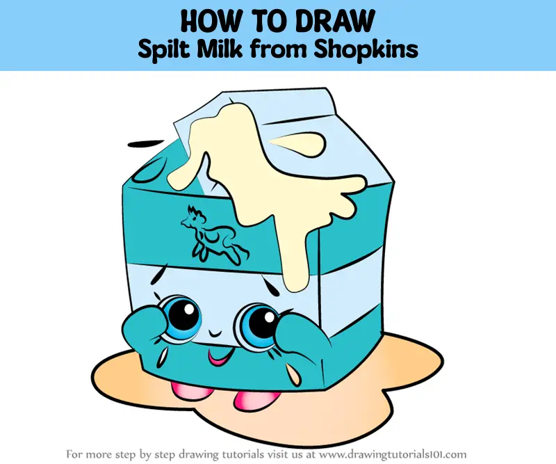 How To Draw Spilt Milk From Shopkins (Shopkins) Step By Step ...