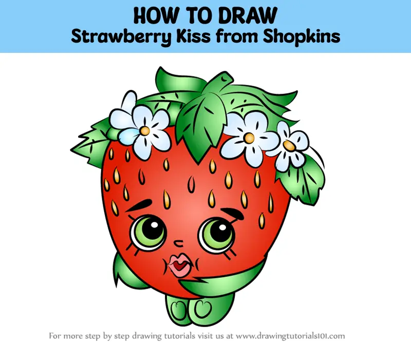 How To Draw Strawberry Kiss From Shopkins (Shopkins) Step By Step ...