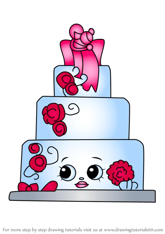 how to draw a wedding cake step by step