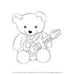 How to Draw Teddy bear with Guitar