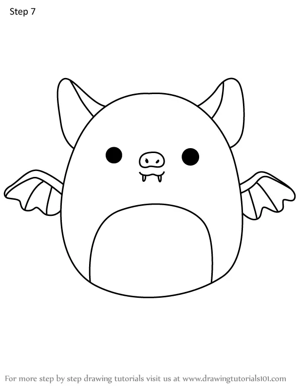 How To Draw Aldous The Bat From Squishmallows (squishmallows) Step By 