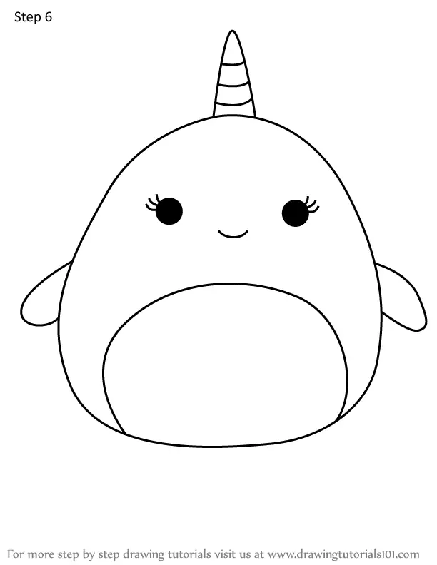 How to Draw Amiah the Narwhal from Squishmallows (Squishmallows) Step ...