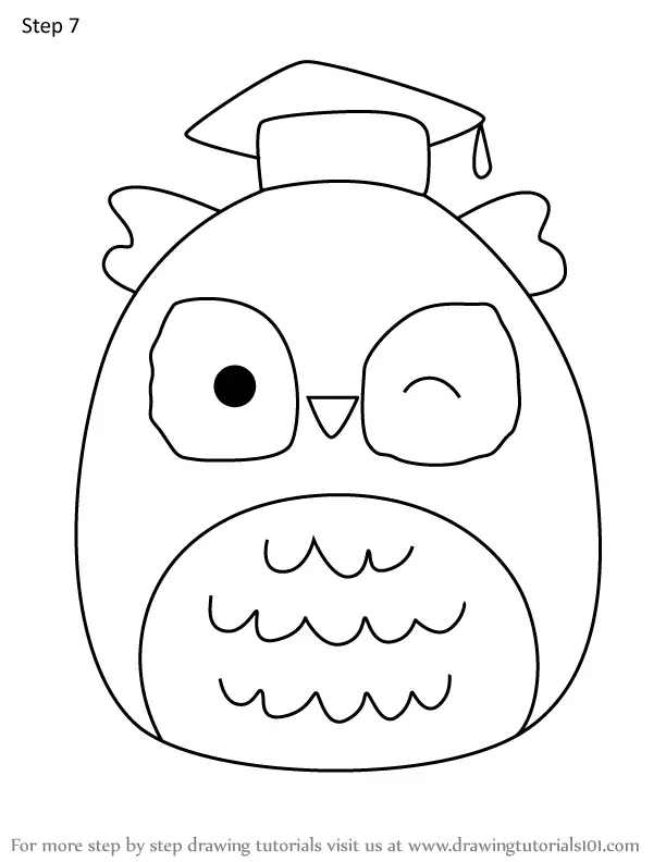 How to Draw Arella the Owl from Squishmallows (Squishmallows) Step by ...